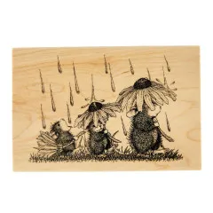 House-Mouse Wood Mount Stamp - Spring Rain
