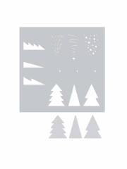 Simon Hurley 6x6 Layering Stencil - Modern Christmas Trees