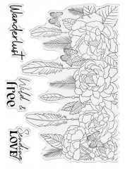 Clear Stamps - Bohemian Collection - Enchanting Floral Feather