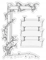 Clear Stamps and Cutting Die - Country Lane Hanging Sign and Vin