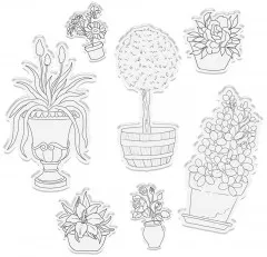 Clear Stamps and Cutting Die - Country Lane Perennials in Pots