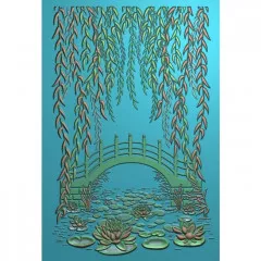 Embossing Folder - Dancing Dragonfly Lily Pond