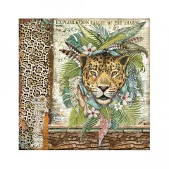 Stamperia 2-seitiges 12x12 Designpapier - Amazonia Jaguar