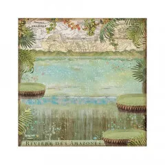 Stamperia 2-seitiges 12x12 Designpapier - Amazonia Water Lily