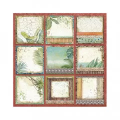 Stamperia 2-seitiges 12x12 Designpapier - Amazonia Square Tags