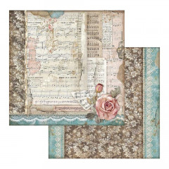 Stamperia 2-seitiges 12x12 Designpapier - Passion Roses and Musi