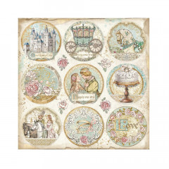 Stamperia 2-seitiges 12x12 Designpapier - Sleeping Beauty Rounds