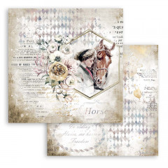 Stamperia 2-seitiges 12x12 Designpapier - Romantic Horses Lady w