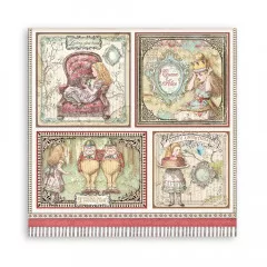 Stamperia 2-seitiges 12x12 Designpapier - Alice cards