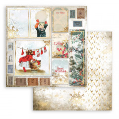 Stamperia 2-seitiges 12x12 Designpapier - Romantic Christmas Car