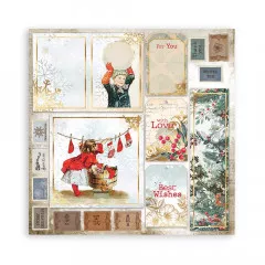 Stamperia 2-seitiges 12x12 Designpapier - Romantic Christmas Car