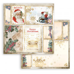 Stamperia 2-seitiges 12x12 Designpapier - Romantic Christmas Car