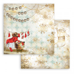 Stamperia 2-seitiges 12x12 Designpapier - Romantic Christmas Soc