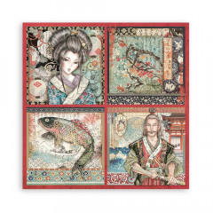 Stamperia 2-seitiges 12x12 Designpapier - Sir Vagabond in Japan 