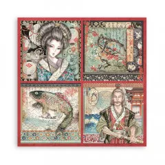 Stamperia 2-seitiges 12x12 Designpapier - Sir Vagabond in Japan