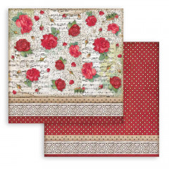 Stamperia 2seitiges 12x12 Designpapier- Desire Pattern with Rose