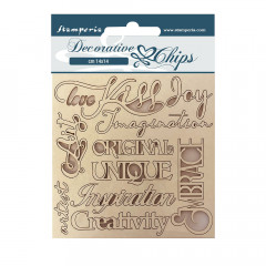 Stamperia Decorative Chips - Klimt quotes