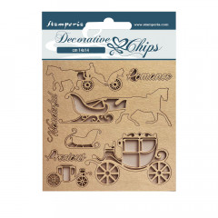 Stamperia Decorative Chips - Sweet winter coaches 