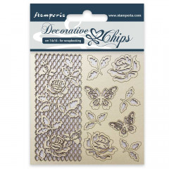 Stamperia Decorative Chips - Rose and Butterfly