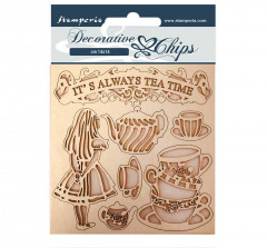 Stamperia Decorative Chips - Alice tea time