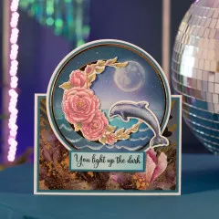 Clear Stamp & Cutting Die - Sheena Douglass - Bella Luna - Floral Crescent