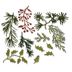 Thinlits Die by Tim Holtz - Holiday Greens mini