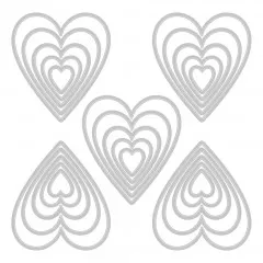 Thinlits Die Set - Stacked Tiles Hearts Tim Holtz