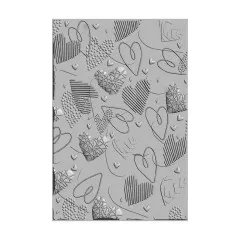 3D Embossing Folder - Mark Making Hearts