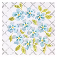 Sizzix - Layered Stencil by Eileen Hull - Watercolour Flowers & Lattice