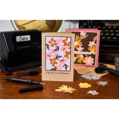 Sizzix 2D Embossing Folder and Thinlits By Tim Holtz - Vault Side-Order Floristry