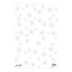 Transparenter Sizzix Prägefolder Vault Sparkle Stars mit eingeprägtem Sternenmuster im Detail
