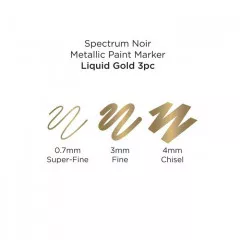 Spectrum Noir Acrylic Paint Marker Metallic Set - Liquid Gold