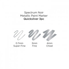 Spectrum Noir Acrylic Paint Marker Metallic Set - Quicksilver