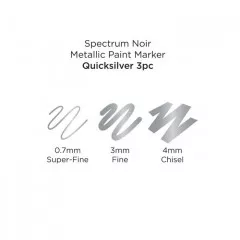 Spectrum Noir Acrylic Paint Marker Metallic Set - Quicksilver