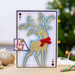 Embossing Folder - The Reindeer Collection Opulent Deer