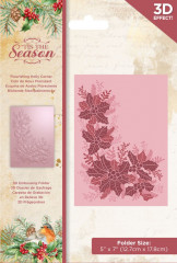 3D Embossing Folder - Tis the Season Flourishing Holly Corner