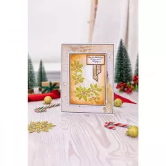 3D Embossing Folder - Tis the Season Flourishing Holly Corner