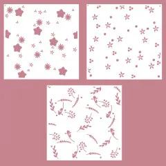 Vaessen Creative - Layering-Schablonen - Jolly Mail Collection - Blumen & Sterne