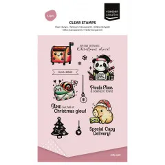 Vaessen Creative - Clear Stamps - Jolly Mail Collection - Panda Claus