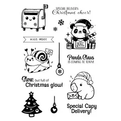Vaessen Creative - Clear Stamps - Jolly Mail Collection - Panda Claus