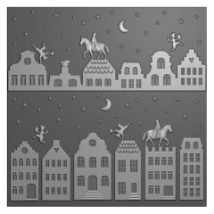 Vaessen Creative - Embossing Folder & Schablone - Nikolaus Über die Dächer