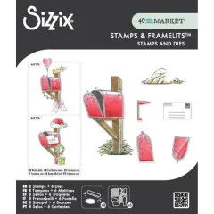 Sizzix - Clear Stamps with Cutting Dies - Letter Drop by 49 & Market