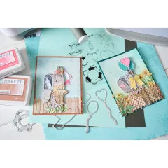 Sizzix - Clear Stamps with Cutting Dies - Letter Drop by 49 & Market