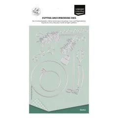 Vaessen Creative - Stanzschablone - Weihnachtskugeln & Tannenzweig