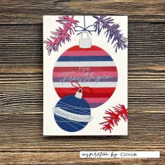 Vaessen Creative - Stanzschablone - Weihnachtskugeln & Tannenzweig