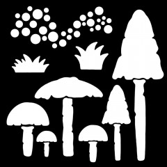 Woodware Stencil - Mushrooms