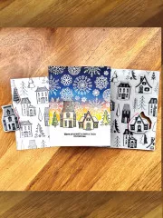 Simon Hurley create. Background Cling Stamps - Christmas Village