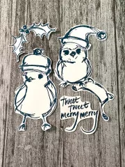 Dylusions Cling Stamps - Scribbly Holiday Birds 2