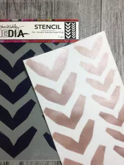 Dina Wakley Media Stencils - Fractured Chevrons