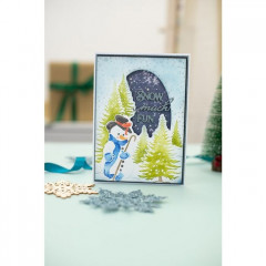 Cut and Embossing Folder - Vintage Snowman Wintry Scene